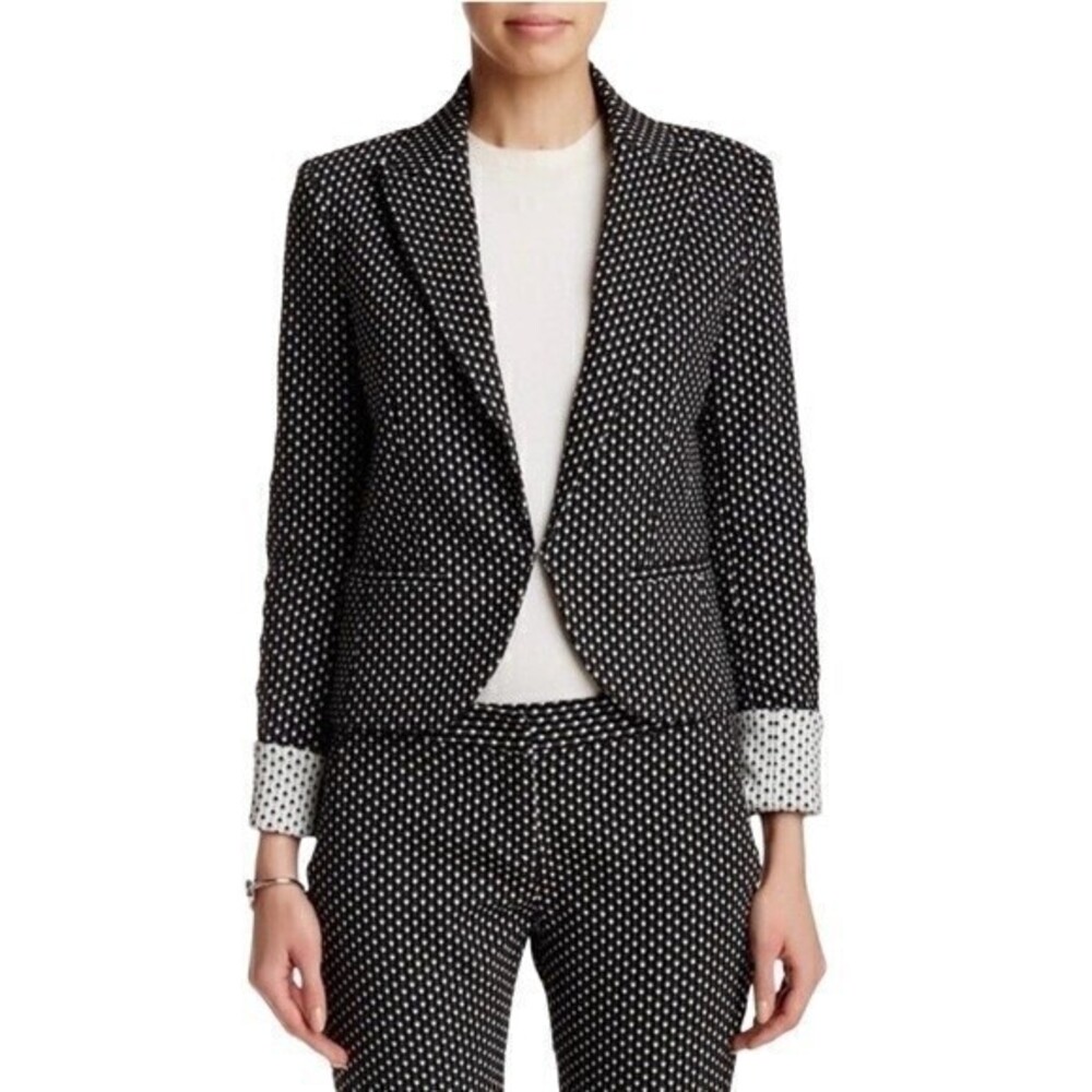 NEW Amanda & Chelsea Diamond Print Blazer Jacket in Black and White